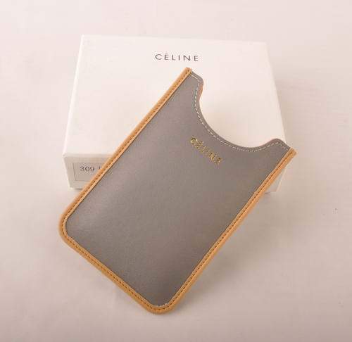 Celine Iphone Case - Celine 309 Grey Original Leather - Click Image to Close